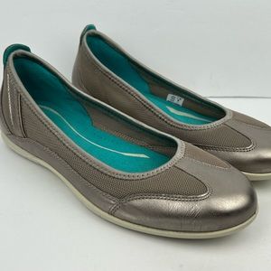 ECCO Shoes Women’s Bluma Mesh Ballet Flats Pewter Slip On Size EU 37 6-6.5